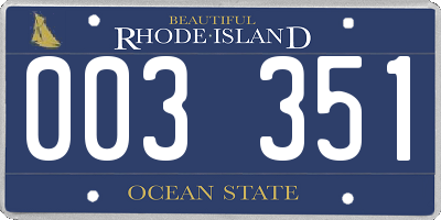 RI license plate 003351