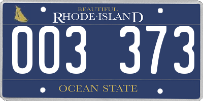 RI license plate 003373