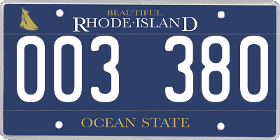 RI license plate 003380