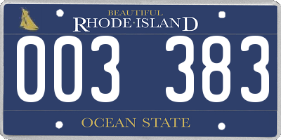 RI license plate 003383