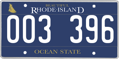 RI license plate 003396