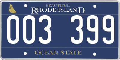 RI license plate 003399