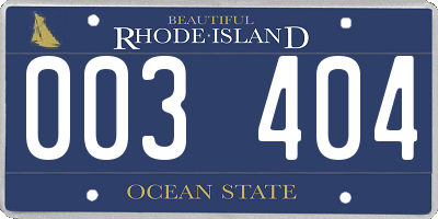 RI license plate 003404