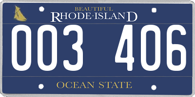 RI license plate 003406