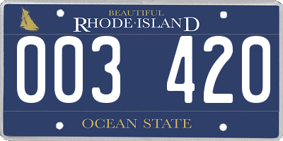RI license plate 003420