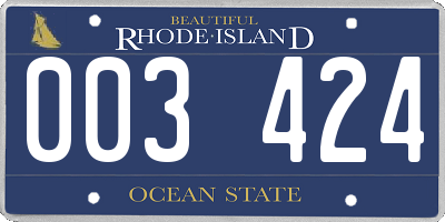 RI license plate 003424