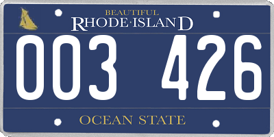 RI license plate 003426