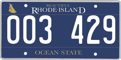 RI license plate 003429