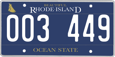 RI license plate 003449