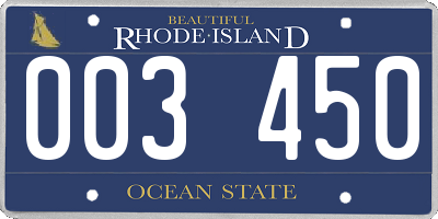 RI license plate 003450