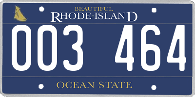 RI license plate 003464