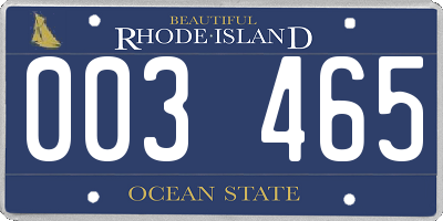 RI license plate 003465