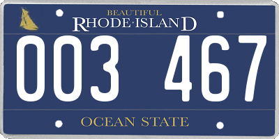 RI license plate 003467
