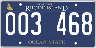 RI license plate 003468