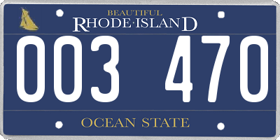 RI license plate 003470