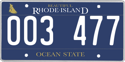 RI license plate 003477