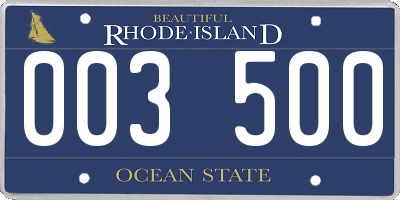 RI license plate 003500