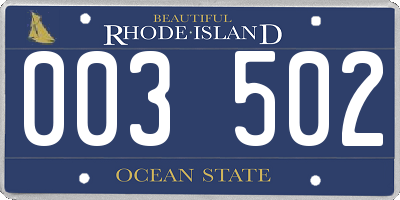 RI license plate 003502