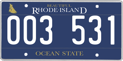 RI license plate 003531