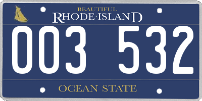 RI license plate 003532
