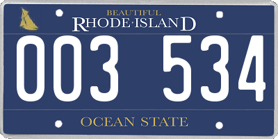 RI license plate 003534