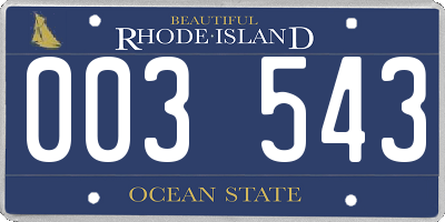 RI license plate 003543