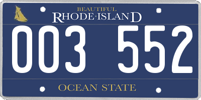 RI license plate 003552