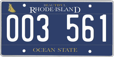 RI license plate 003561