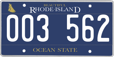 RI license plate 003562