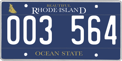 RI license plate 003564