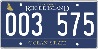 RI license plate 003575