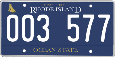 RI license plate 003577