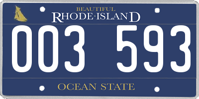 RI license plate 003593