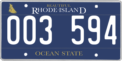 RI license plate 003594