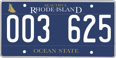 RI license plate 003625