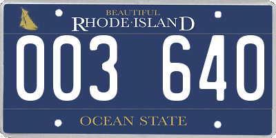 RI license plate 003640