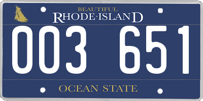 RI license plate 003651