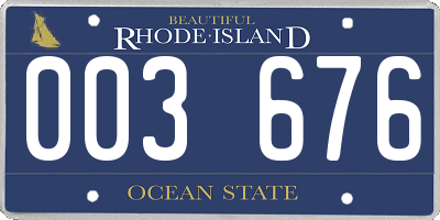 RI license plate 003676