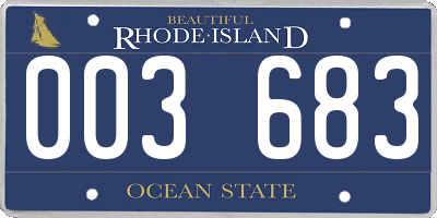 RI license plate 003683