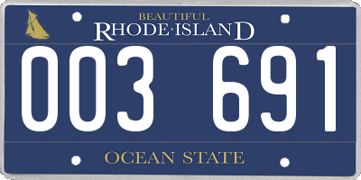 RI license plate 003691