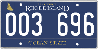 RI license plate 003696