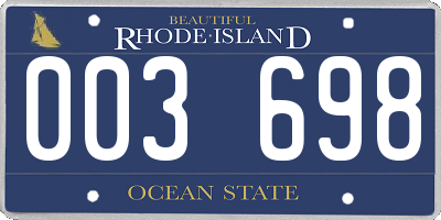 RI license plate 003698