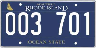 RI license plate 003701