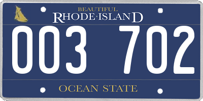 RI license plate 003702