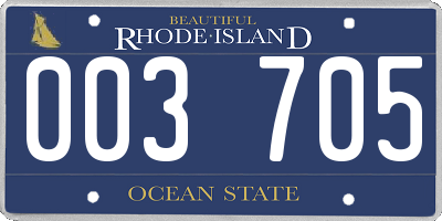RI license plate 003705