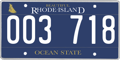 RI license plate 003718