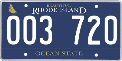 RI license plate 003720
