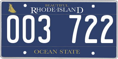 RI license plate 003722