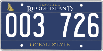 RI license plate 003726