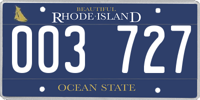RI license plate 003727